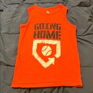 Light Red Sleeveless 'Going Home' Baseball Tank Top